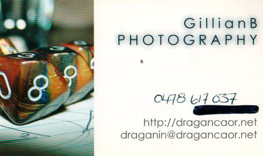 Business card scribbled on, slightly bent, still good!