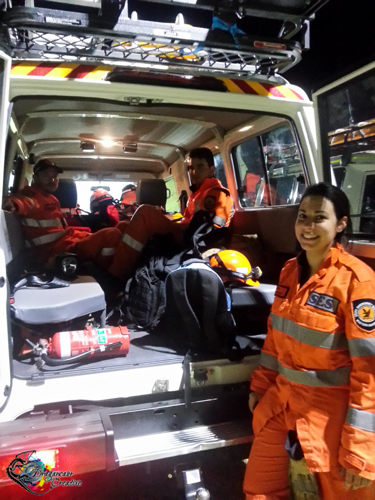 Stirling Team 3 & our Troopy as we packed up & stood down for the night. (I'm not in the photo as I took it on my phone)